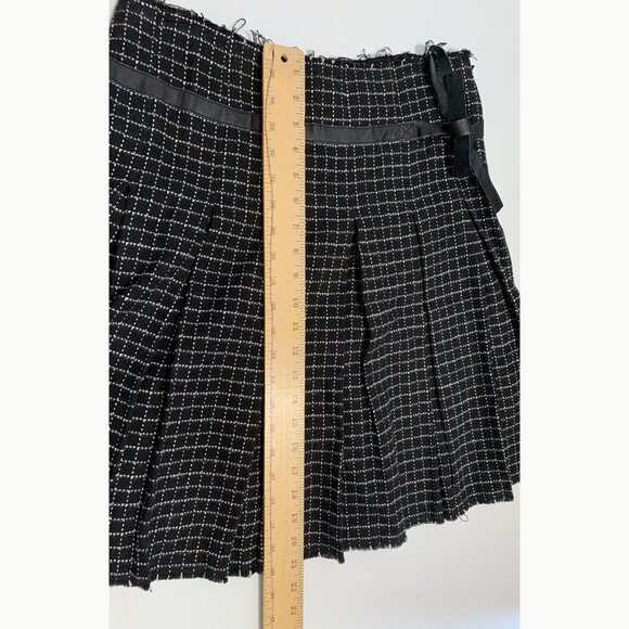 Free People Women’s Y2K Pleated Skirt Sz 2 Black Dark 30x21 Schoolgirl Preppy - Picture 3 of 11